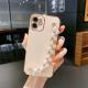New Pearl Bracelet Electroplating 6D Straight Edge Phone Case