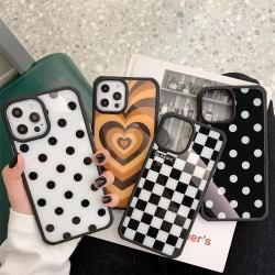 Love, Black And White Polka Dot Phone Case