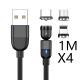 Magnetic Data Cable Threeinone 540-degree Rotation  Charging Cable Suitable