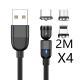 Magnetic Data Cable Threeinone 540-degree Rotation  Charging Cable Suitable