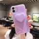 Pure color glitter stand phone case