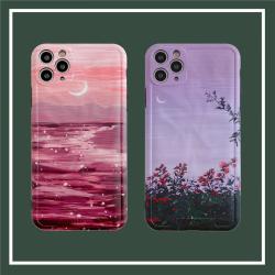 Purple landscape oil painting mobile phone case