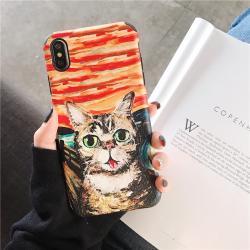 Compatible with Apple , Retro Art Apple 11promax Mobile Phone Case Cat 7p8p Embossed