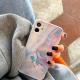 Compatible with Apple , Cold Wind Laser Marble Straight Edge Apple 12promax Mobile Phone Case