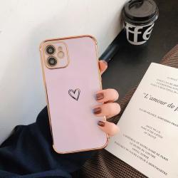 Electroplating Straight Edge Candy Color Solid Color Eye Protection  Phone Case
