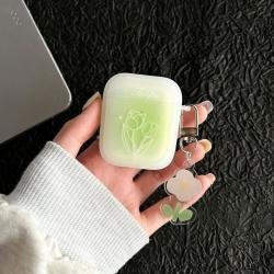 Transparent Green Tulip Bluetooth Wireless 123 Generation Earphone Sleeves