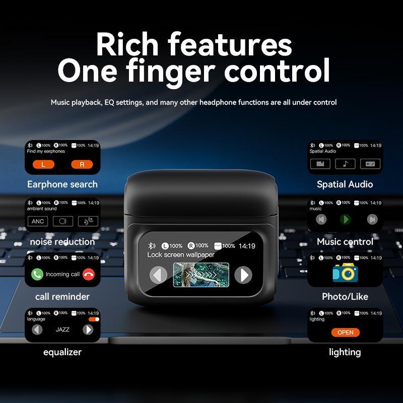 E20PRO Touch Screen In-ear Bluetooth Headset 54 Bluetooth ANC Active Noise Reduction