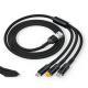 New Nylon Braided 3A Round Head One Tow Three Fast Charging Data Cable