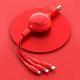 3 In1 USB Cable Micro USB Type C Cable 3 In 1 2.4A Retractable USB C Charging Cable