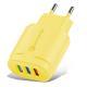 Macaron Color Charging Plug 5 V2A Charger 3-port European Standard American Color Adapter