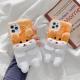 Compatible with Apple , Plush cute bear autumn and winter soft shell