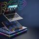 Cross-Border New Product Notebook Cooler Office Desk Adjustable Rgb Notebook Cooler