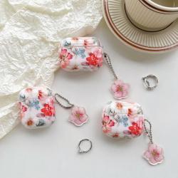 Bluetooth Earbuds Case Protective Cover Simple Watercolor Flower