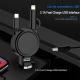 Compatible with Apple , Three-in-one Car Charger Data Cable Cigarette Lighter