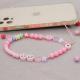 Smiley Soft Ceramic Mobile Phone Rope Hanging Jewelry Five-pointed Star Beaded Mobile Phone Chain Female