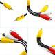 3.5Mm Female To Rca Yellow-White-Red Video Cable, 18Mm Extension Head 3.5 One-Point Three Av Cable Female Lotus Audio Cable