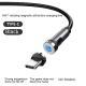 Twitch 540 Degree Rotating Single Needle Magnetic Data Cable One For Three Android Type-C Charging Cable Three In One