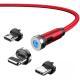 Twitch 540 Degree Rotating Single Needle Magnetic Data Cable One For Three Android Type-C Charging Cable Three In One