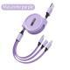 Macaron One-to-three Telescopic Data Cable 3A Fast Charge Three-in-one