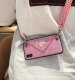 Net red with the female paragraph diagonal span for silicone card packageStyle: wallet Material: PU Style: Japanese and Korean style Popular elements: sequin card pack