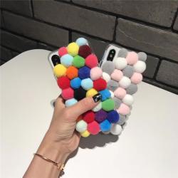 Compatible with Apple, Compatible with Apple , New iPhoneX wave point iPhone78/8 plus wool ball protection sleeve 6/6plus female tide warm