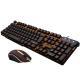 Mechanical Touch Metal Bottom Panel Luminous USB Wired Keyboard Set
