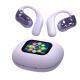 Open Leather Texture Black And White Bluetooth Headset