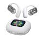Open Leather Texture Black And White Bluetooth Headset