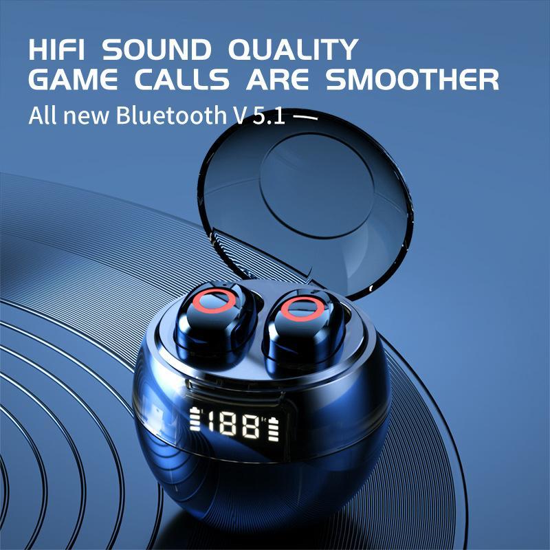 J12 Real Wireless TWS Bluetooth Headset Three Real Power Display Cute Ball Shape