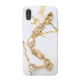 Compatible With Original IPhoneXSMAX White Marble Gem Chain Forcase 78plus All-inclusive XR Phone Case