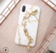 Compatible With Original IPhoneXSMAX White Marble Gem Chain Forcase 78plus All-inclusive XR Phone Case