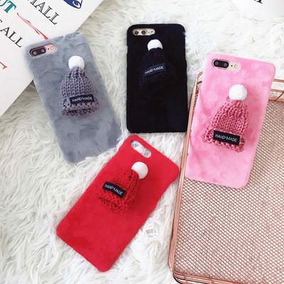 Compatible with Apple, Compatible with Apple , New plush hats iPhone7/8plus Christmas mobile phone