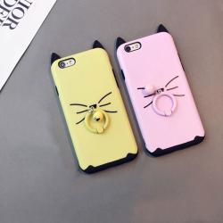 Compatible with Apple, Koreanwhisker bell iphone8x mobile phone shell7 ring support full package to prevent the 6splus set