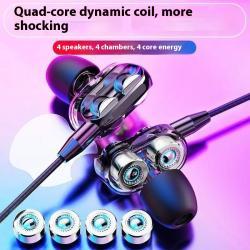 Double Moving Coil In-ear Headphones PlayerUnknowns Battlegrounds With Microphone