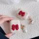 Beige Red Bow Shell Pendant Wireless Earphone Case