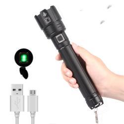 New Glare Flashlight USB Charging Power Display Zoom Glare Flashlight