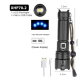 New Glare Flashlight USB Charging Power Display Zoom Glare Flashlight