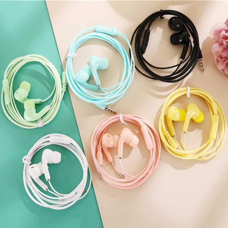 Macaron Color Wired Earphone Universal Headset