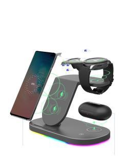 Suitable For  Watch,  Mobile Phone New Product 15W Wireless Charger Three In One