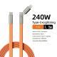 240W Multi-Protocol Fully Compatible 2-in-1 Charging Cable With Silicone