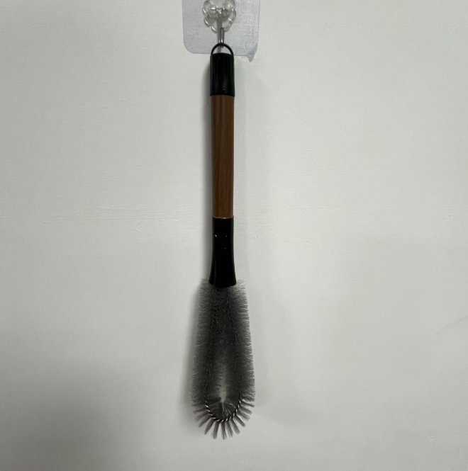 Multifunctional cup brush-2 in 1-walnut color-PP+ iron wire +pp hair-1 piece - Option1