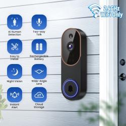 Smart Home Surveillance Camera Outdoor Wireless Doorbell HD Video Intercom Camera
