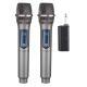 2x Wireless Microphone UHF Rechargeable Handheld Mic System Receiver Cordless