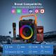 Karaoke Machine With 2 Wireless Microphones And RGB Color Lights,Karaoke Speaker Supports