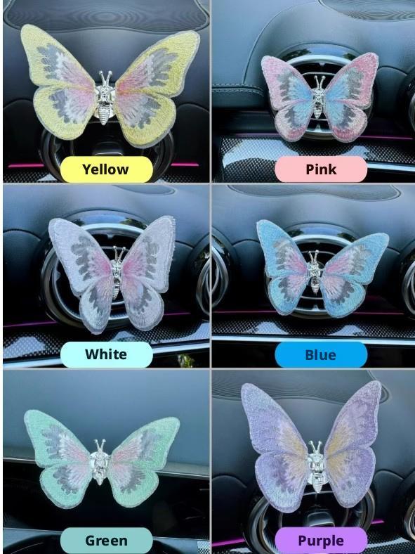 Car Butterfly Embroidery-Yellow-Paste Model-1 piece - Option1