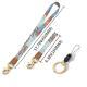 Leather-Polyester Wrist-Neck Dual-Use Keychain Lanyard