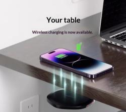 Universal Long-Range Wireless Under-Desk Hidden Charging Dock