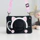 Rotating Stand Cartoon Cat Face Tablet Case