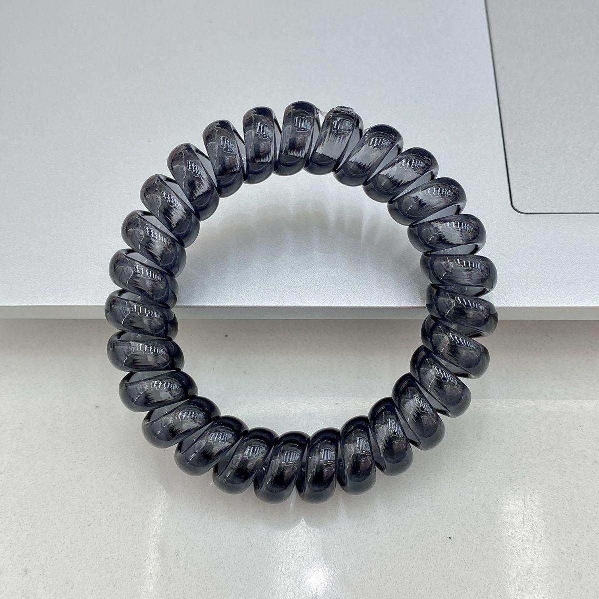 Telephone cord hair ring-transparent black-1 - Option1