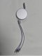 Three-in-one retractable data cable-USB head model-red-1 piece